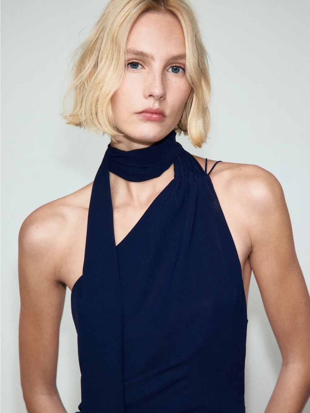 NWT (size 8) MANGO ASYMMETRICAL DRESS WITH SCARF - Picture 3 of 8